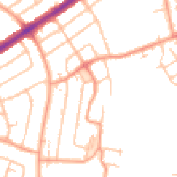 Daytime road noise heatmap for CV2 5DU