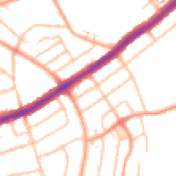 Daytime road noise heatmap for CV2 5EP