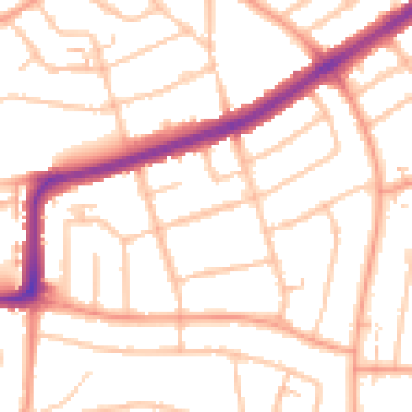 Daytime road noise heatmap for CV2 5GF