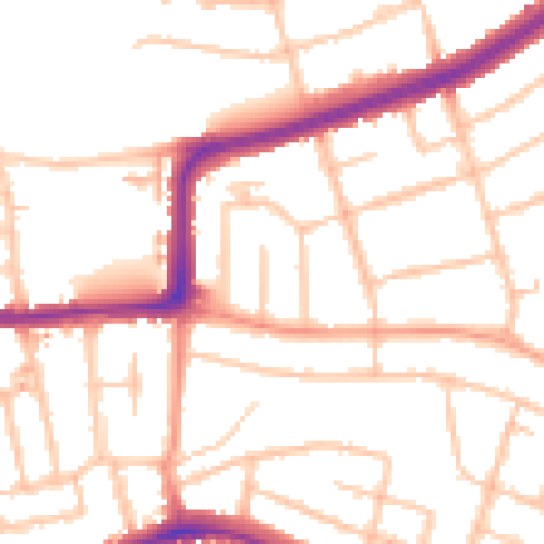 Daytime road noise heatmap for CV2 5HE
