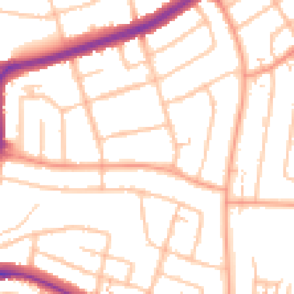 Daytime road noise heatmap for CV2 5HQ