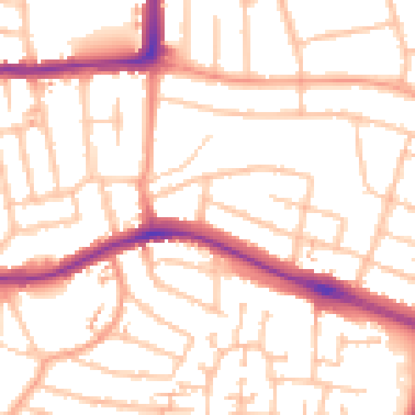 Daytime road noise heatmap for CV2 5LJ