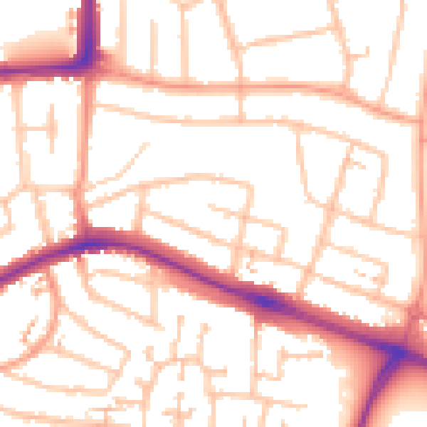 Daytime road noise heatmap for CV2 5LZ