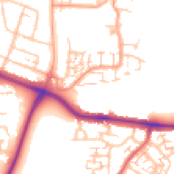 Daytime road noise heatmap for CV2 5NJ