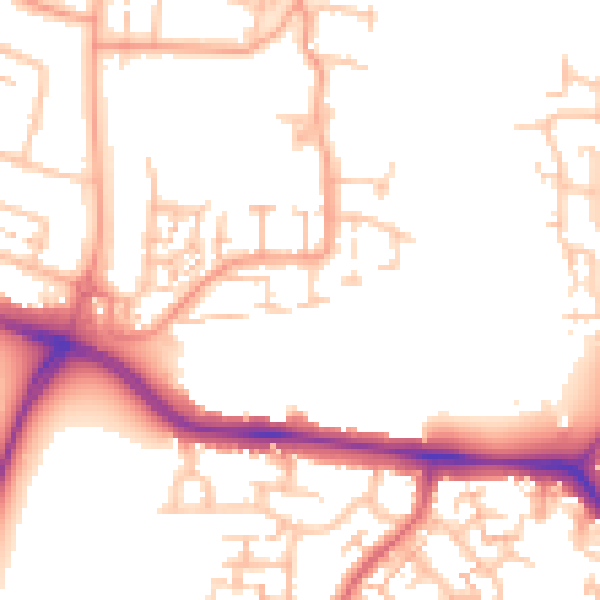 Daytime road noise heatmap for CV2 5NQ