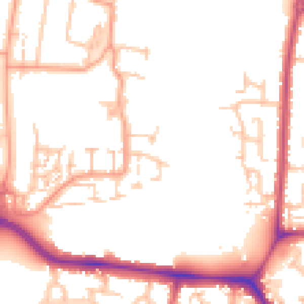 Daytime road noise heatmap for CV2 5NR