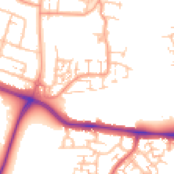 Daytime road noise heatmap for CV2 5NS