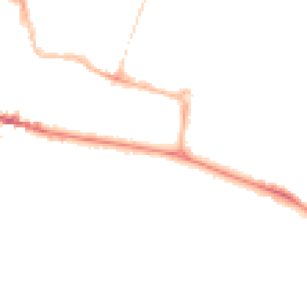 Night-time road noise heatmap for CV22 5AA