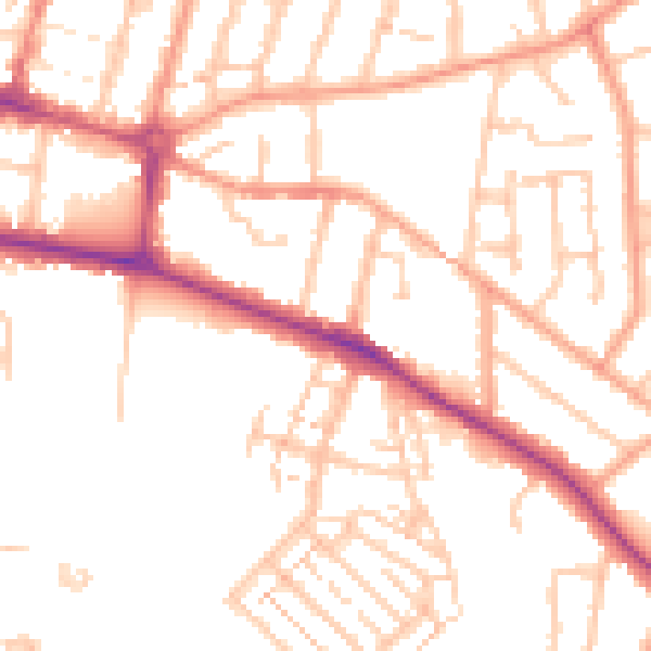 Daytime road noise heatmap for CV22 5AE