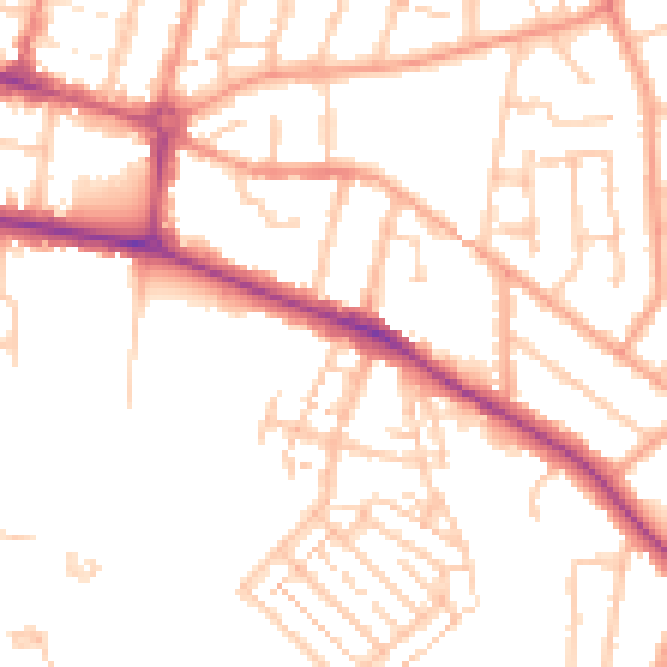Daytime road noise heatmap for CV22 5AF
