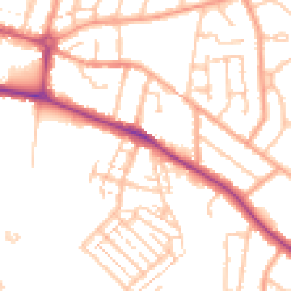 Daytime road noise heatmap for CV22 5AH