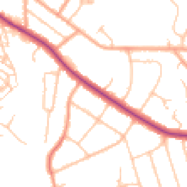Daytime road noise heatmap for CV22 5AP