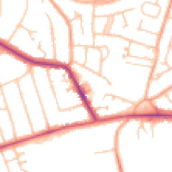 Daytime road noise heatmap for CV22 5AX