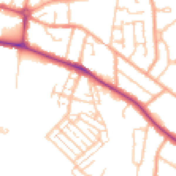 Daytime road noise heatmap for CV22 5AY