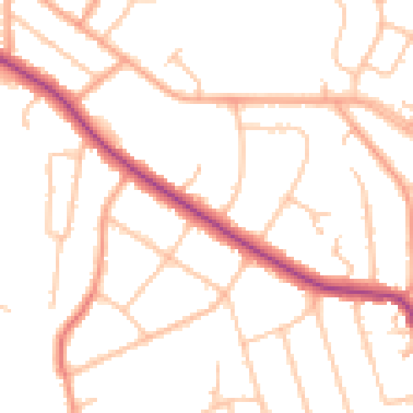 Daytime road noise heatmap for CV22 5BA
