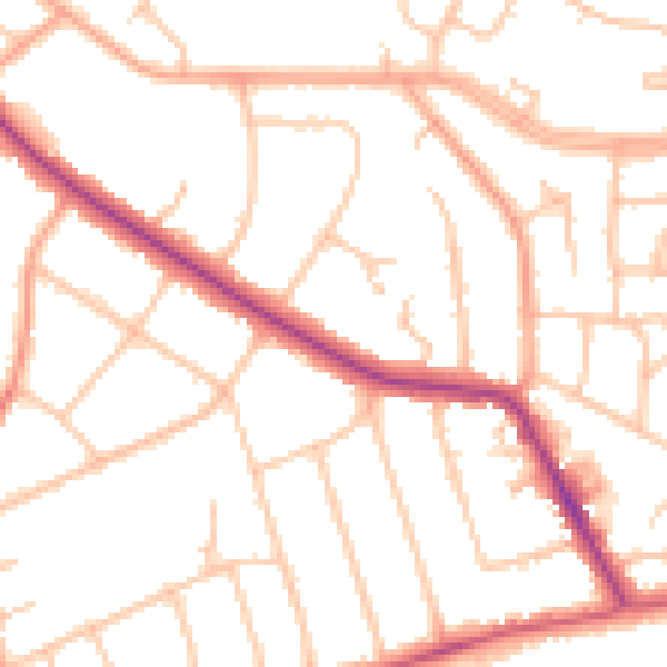 Daytime road noise heatmap for CV22 5BE