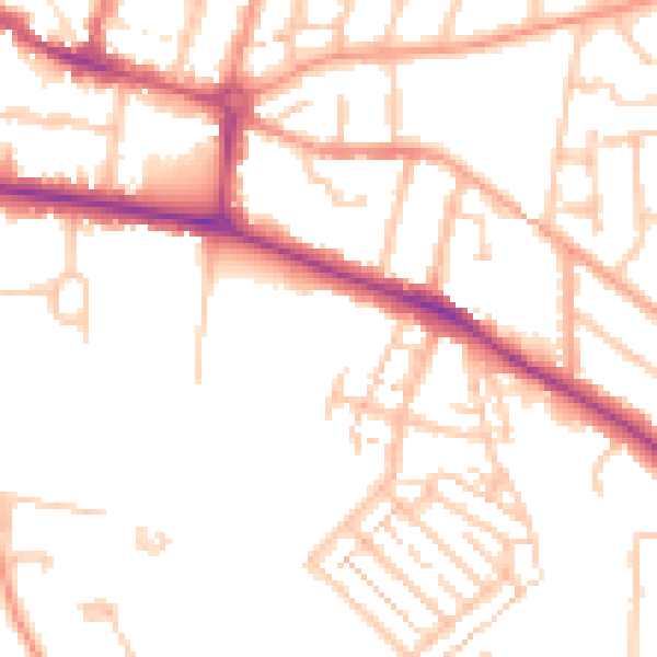 Daytime road noise heatmap for CV22 5BF