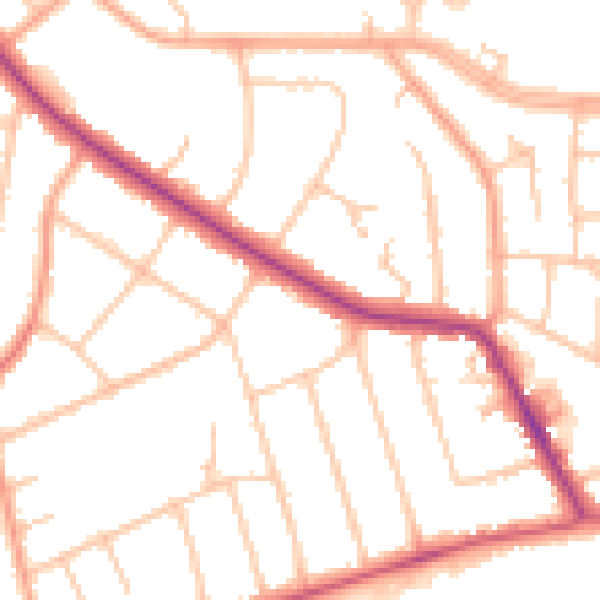Daytime road noise heatmap for CV22 5BG