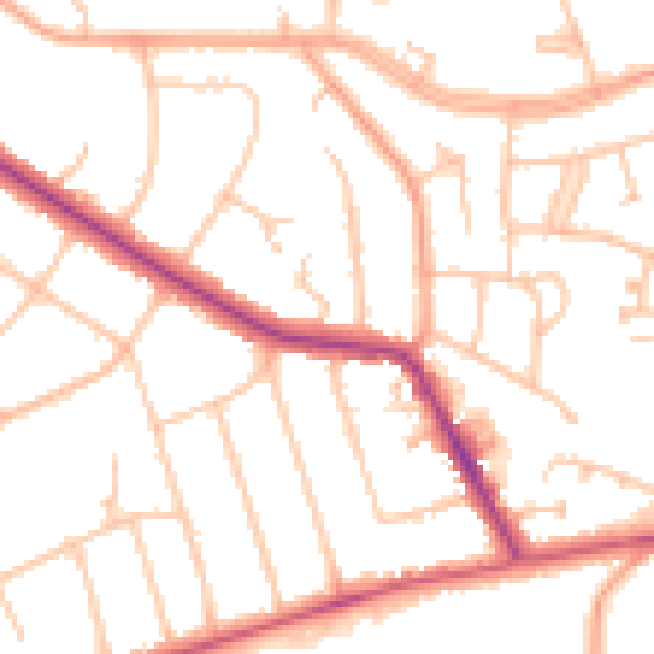 Daytime road noise heatmap for CV22 5BH