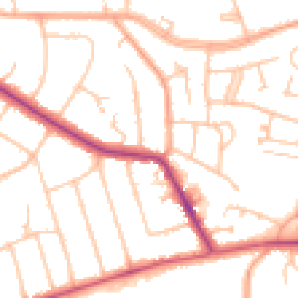 Daytime road noise heatmap for CV22 5BN