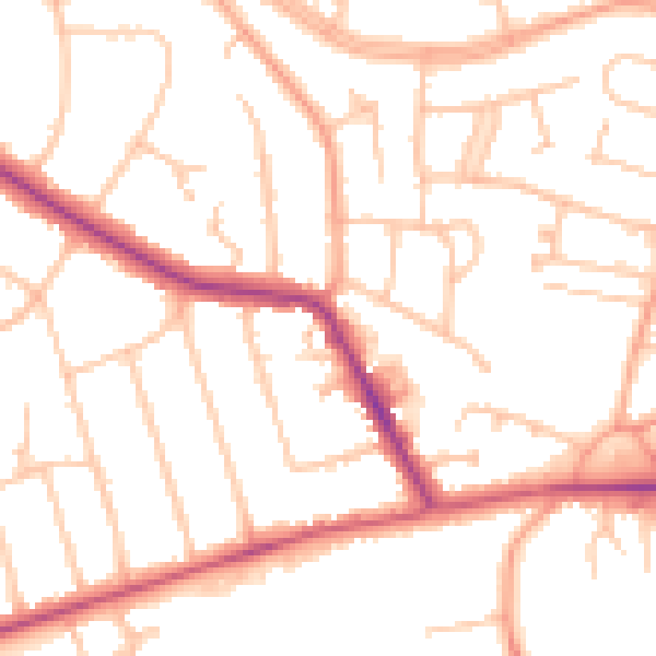 Daytime road noise heatmap for CV22 5BP