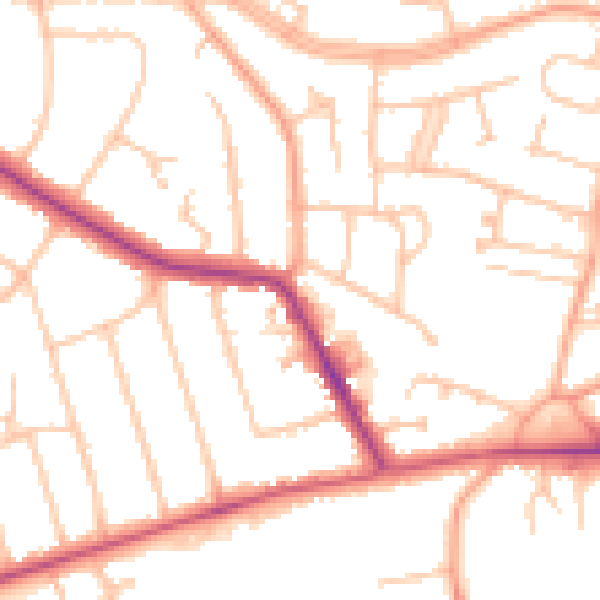 Daytime road noise heatmap for CV22 5BS