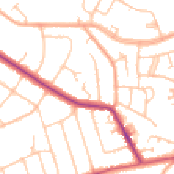 Daytime road noise heatmap for CV22 5BU