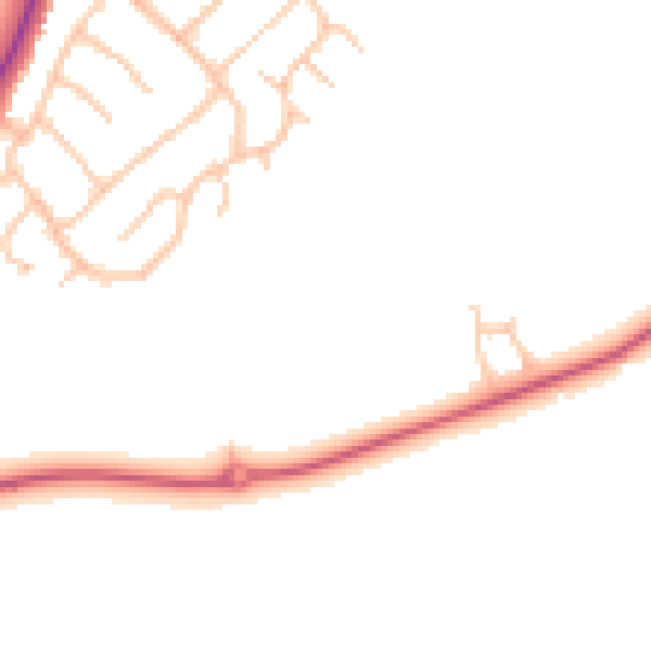 Daytime road noise heatmap for CV22 5BZ
