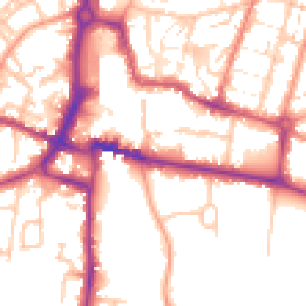 Daytime road noise heatmap for CV22 5DA