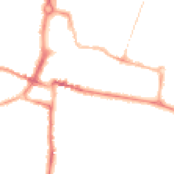 Night-time road noise heatmap for CV22 5DA