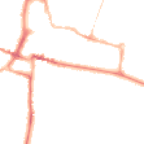 Night-time road noise heatmap for CV22 5DD