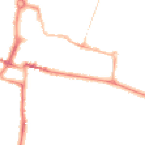 Night-time road noise heatmap for CV22 5DF