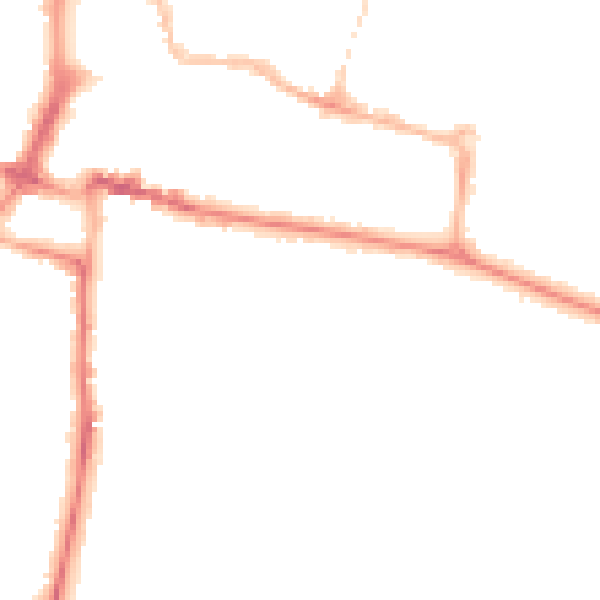 Night-time road noise heatmap for CV22 5DJ