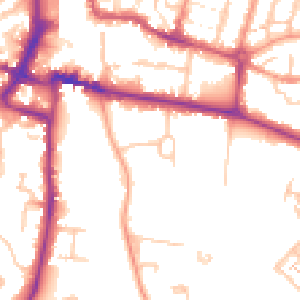 Daytime road noise heatmap for CV22 5DL