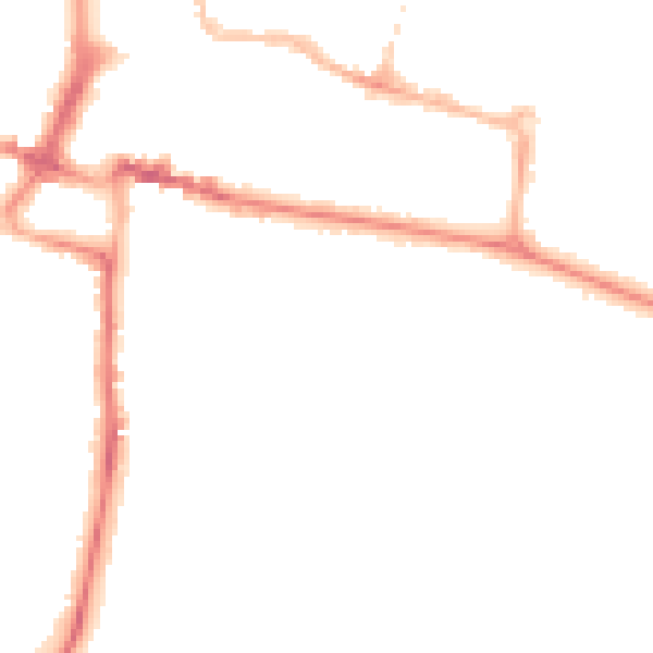 Night-time road noise heatmap for CV22 5DL
