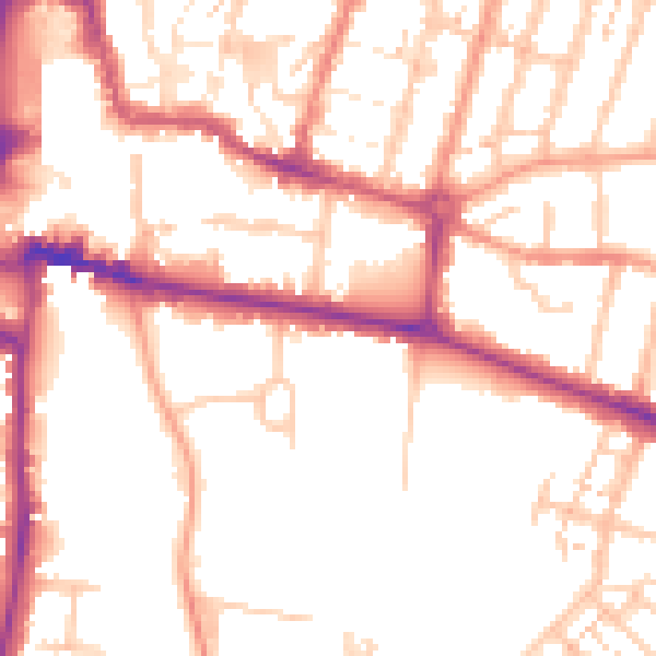 Daytime road noise heatmap for CV22 5DQ