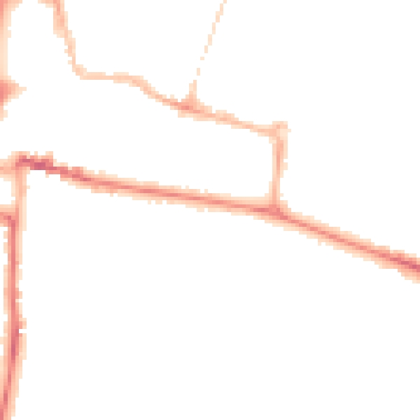 Night-time road noise heatmap for CV22 5DQ