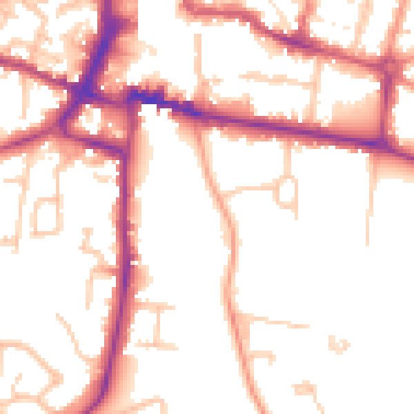 Daytime road noise heatmap for CV22 5DR