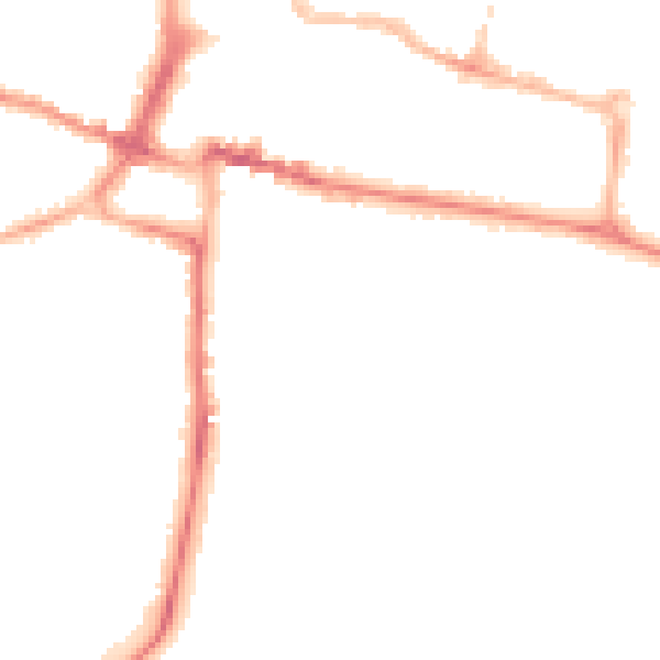 Night-time road noise heatmap for CV22 5DR