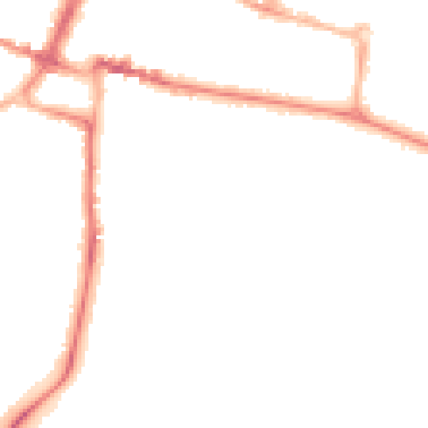 Night-time road noise heatmap for CV22 5DU