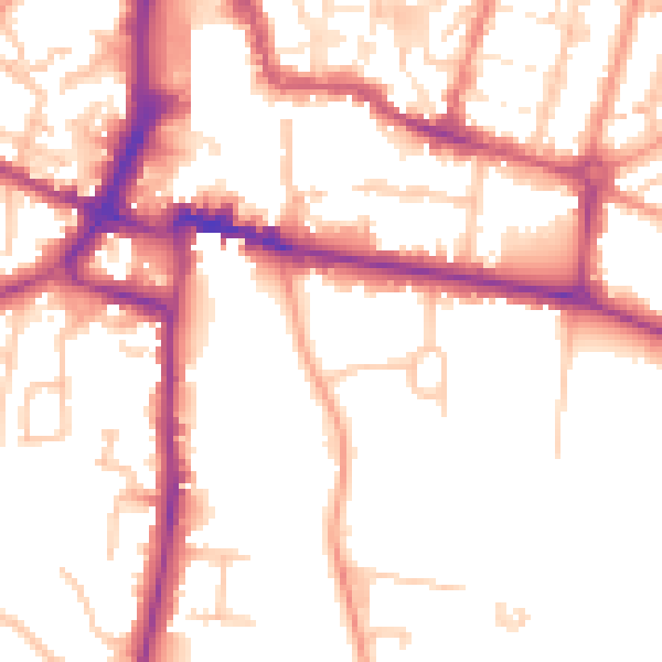 Daytime road noise heatmap for CV22 5DW