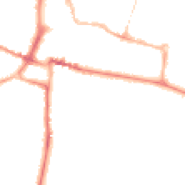 Night-time road noise heatmap for CV22 5DW