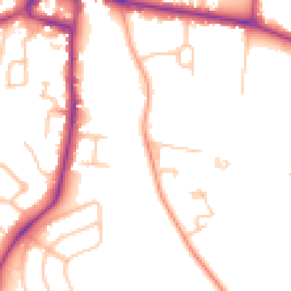 Daytime road noise heatmap for CV22 5DY