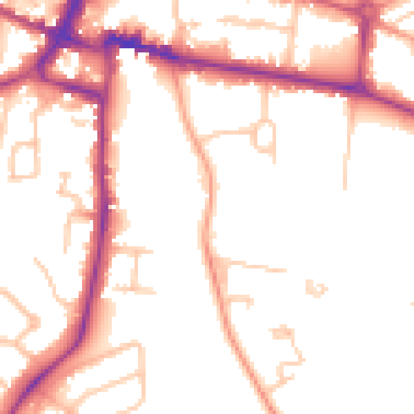 Daytime road noise heatmap for CV22 5DZ