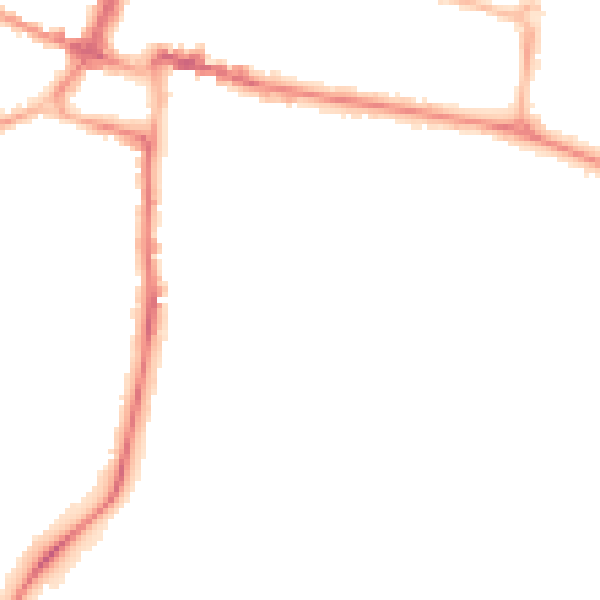 Night-time road noise heatmap for CV22 5DZ