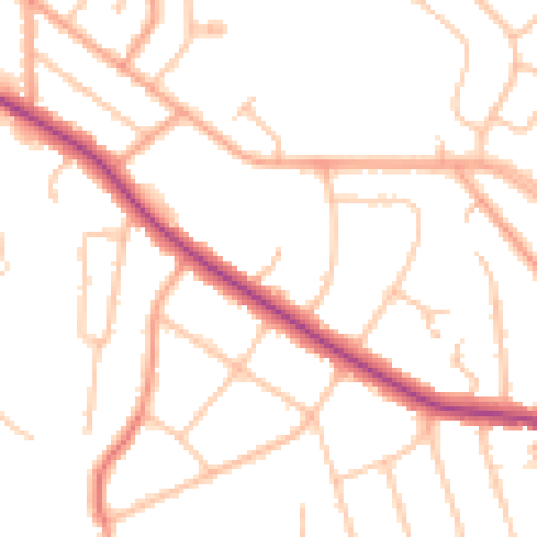 Daytime road noise heatmap for CV22 5EF
