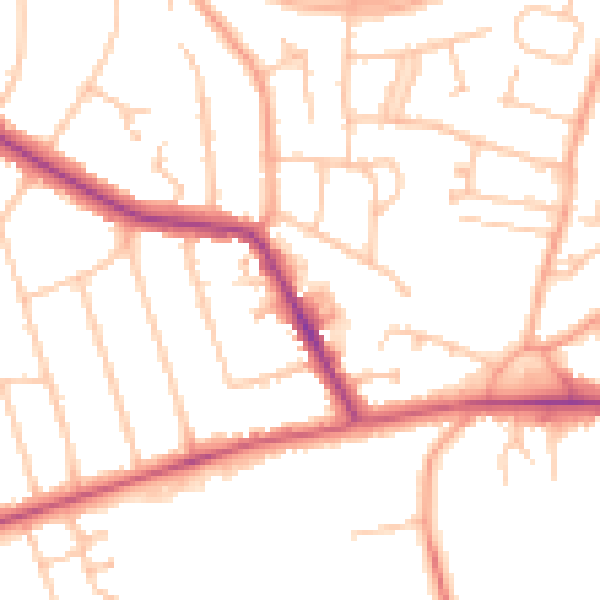 Daytime road noise heatmap for CV22 5EZ