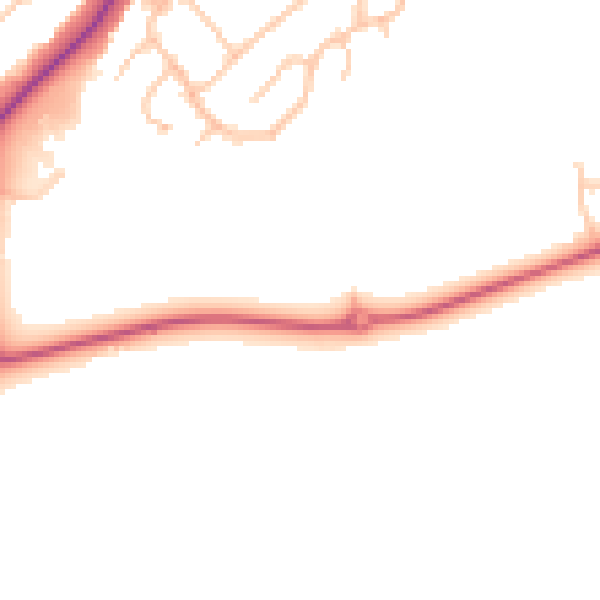 Daytime road noise heatmap for CV22 5GE