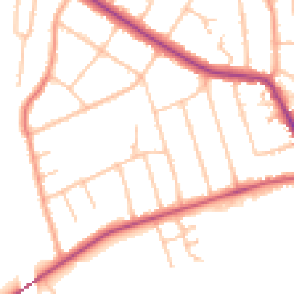 Daytime road noise heatmap for CV22 5HU