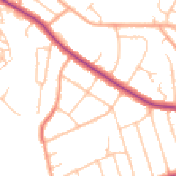 Daytime road noise heatmap for CV22 5LE